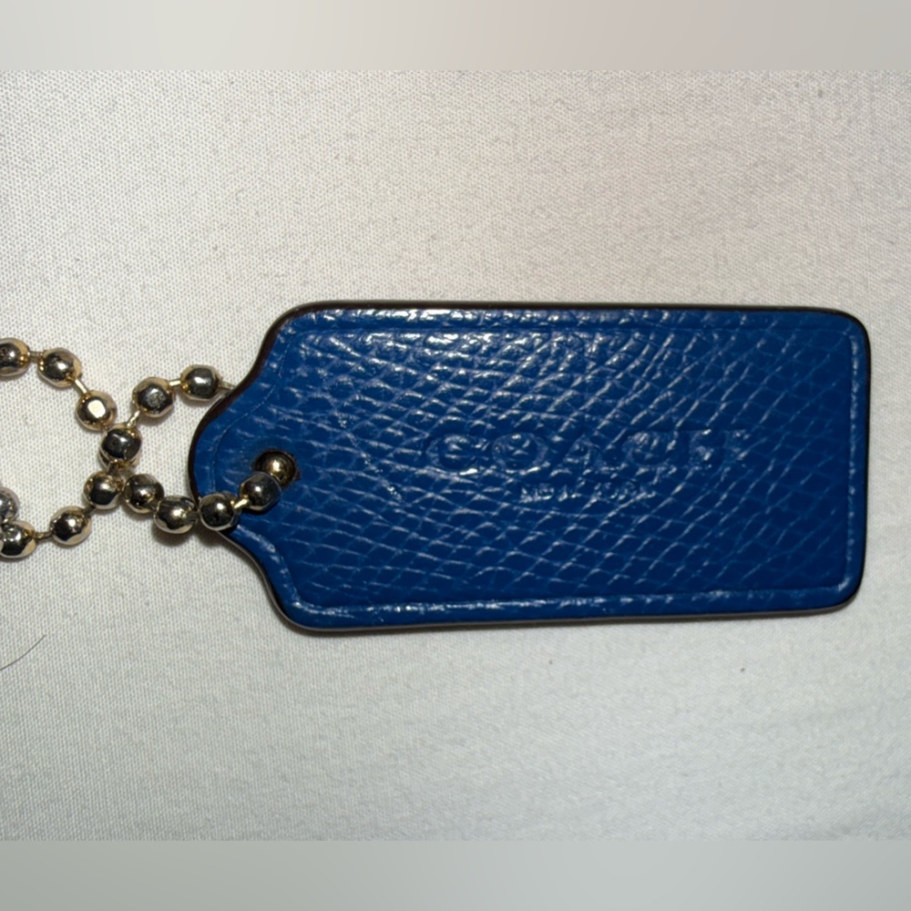 Coach Pink, Blue, and Black w/gold/silver bead chains -all Leather Keychains - Picture 4 of 10